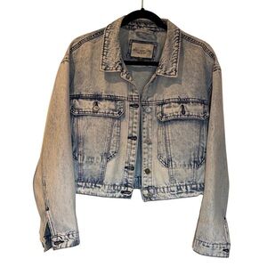 Ashley vintage charm Large Cropped Denim Cropped Jacket - long sleeves!
